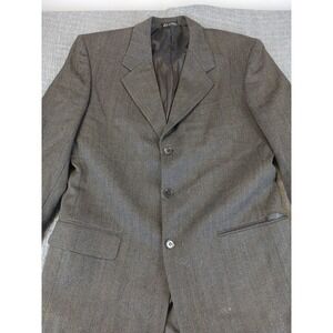 ZAGATO Mens 100% Wool Blazer Jacket Size 40 L Gray Suit